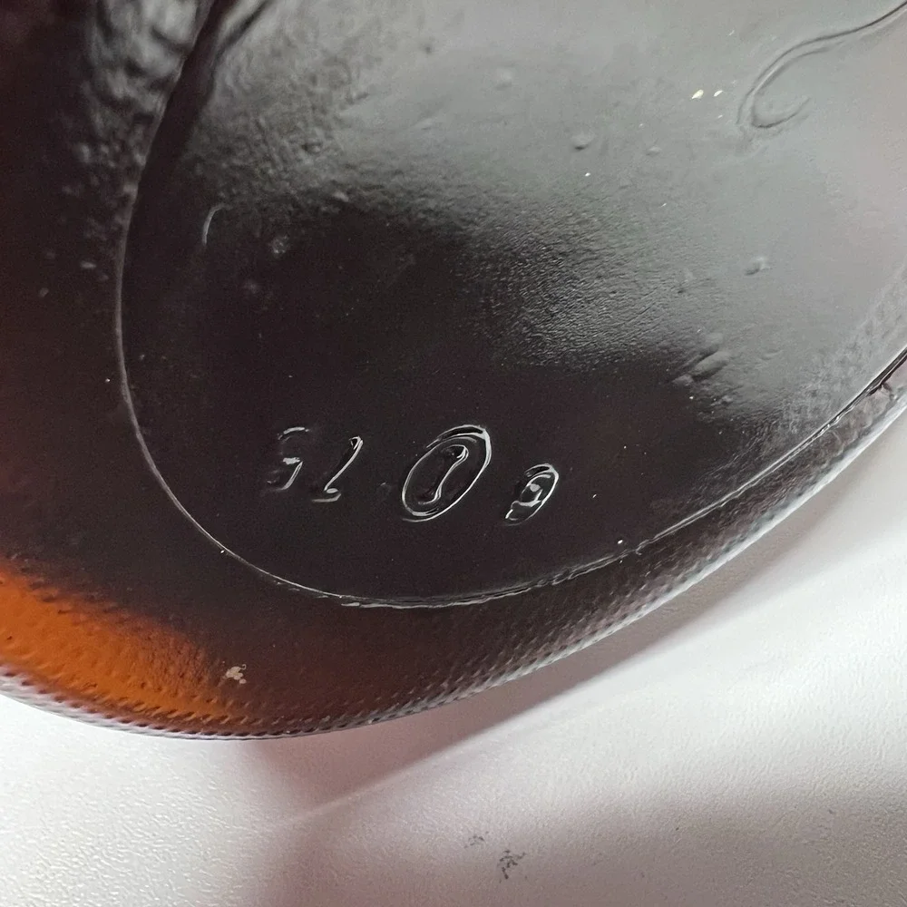Vtg 1970's Borden Cremora Amber Glass Canister Apothecary‎ Jar Fleur Di Lis 9